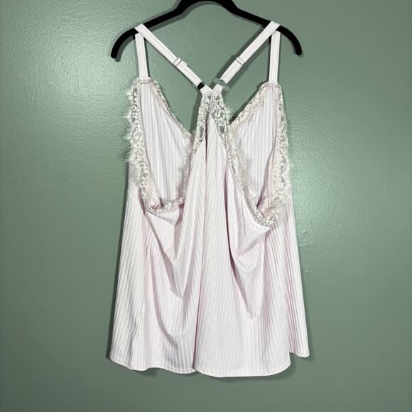 White Birch Purple Coquette Lace Trim Racerback Tank Top - 3X - Womens Plus Size - Picture 7 of 7